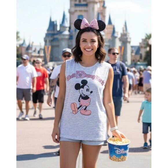 Disney Tops - Women's - Walt Disney World Gray Mickey Mouse Tank, Size Medium